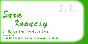 sara kopacsy business card