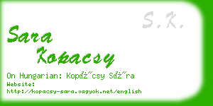 sara kopacsy business card